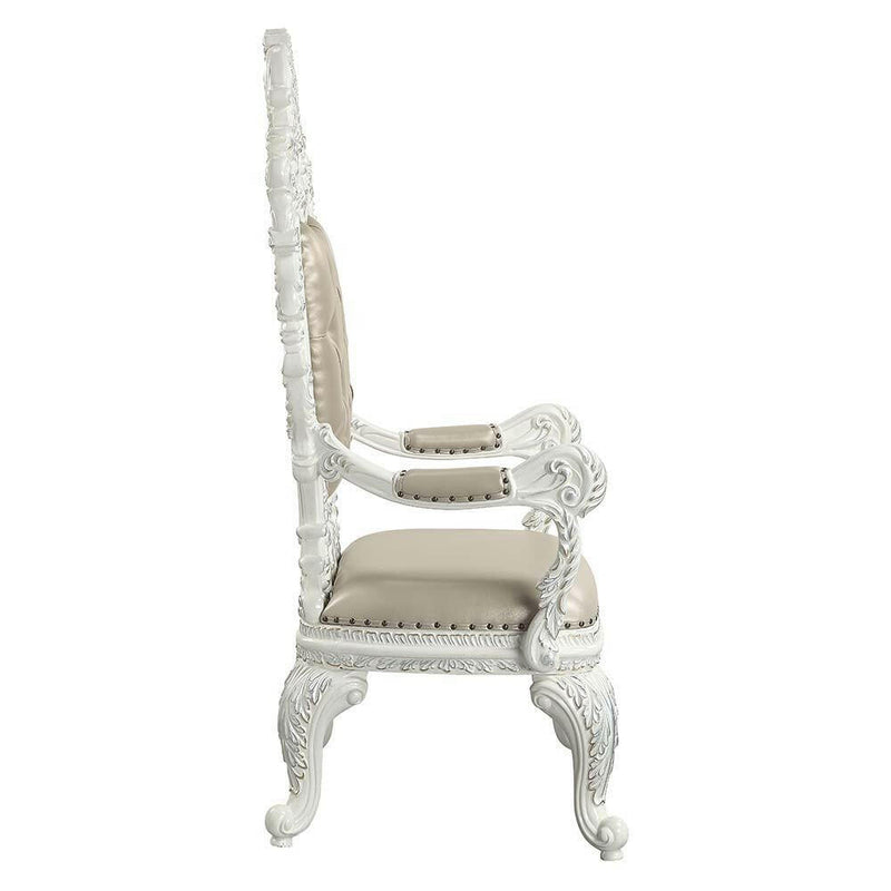 Vanaheim - Dining Chair (Set of 2) - Beige PU & Antique White Finish - Grand Furniture GA