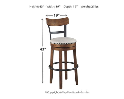 Valebeck -  Tall Upholstered Swivel Barstool