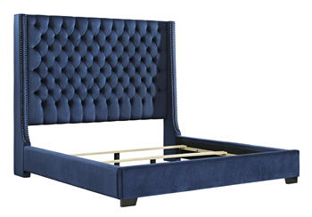 Coralayne - Blue - King Uph Footboard With Rails.