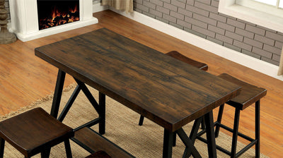 Lainey - Counter Height Table - Medium Weathered Oak / Black - Grand Furniture GA