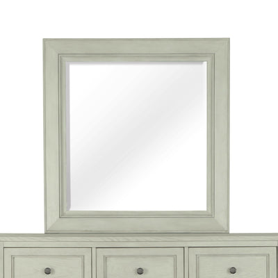 Raelynn - Portrait Concave Framed Mirror - Weathered White.