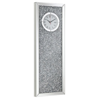 Minette - Crystal Inlay Rectangle Clock Mirror.