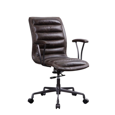 Zooey - Executive Office Chair - Distress Chocolate Top Grain Leather - Grand Furniture GA