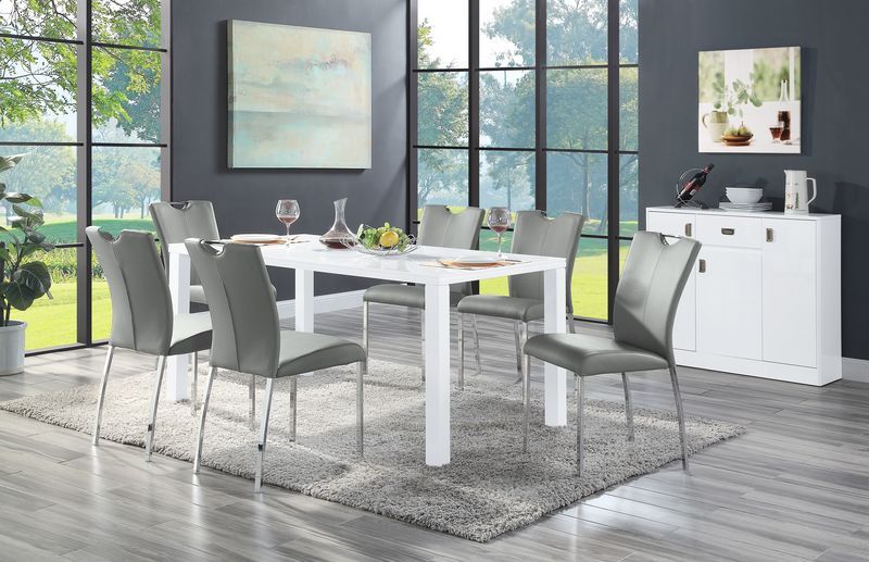 Pagan - Dining Table - White High Gloss Finish - Grand Furniture GA