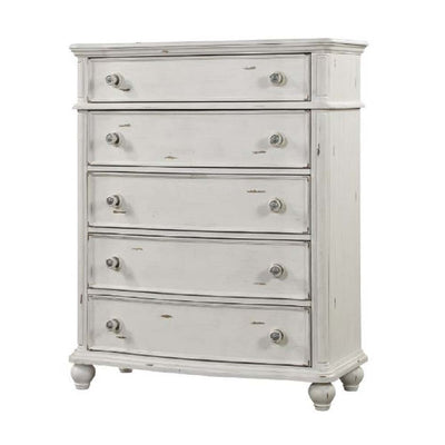 Jaqueline - Chest - Light Gray Linen & Antique White Finish - Grand Furniture GA