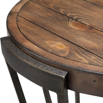 Yukon - Round End Table - Bourbon.