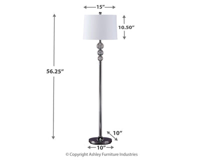 Joaquin - Clear / Chrome Finish - Crystal Floor Lamp