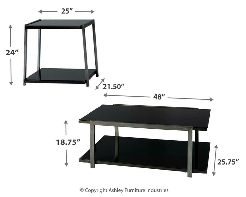 Rollynx - Black - Occasional Table Set (Set of 3).