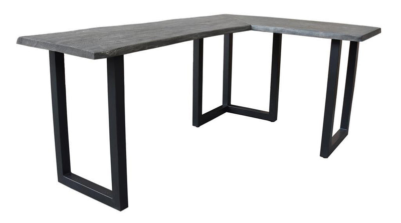 Longfellow - L Shaped Writing Desk - Sandblast Gray / Gunmetal