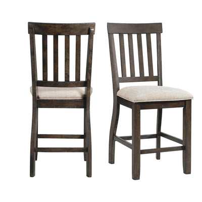 Stone - Counter Slat Back Side Chair (Set of 2) - Smokey Walnut - Chair Sets - Grand Furniture GA