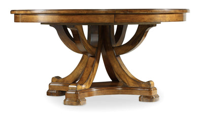 Tynecastle - Round Pedestal Dining Table With One 18" Leaf.