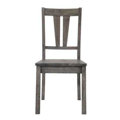 Nathan - Fan Back Chair With Wooden Seat (Set of 2) - Gray Oak