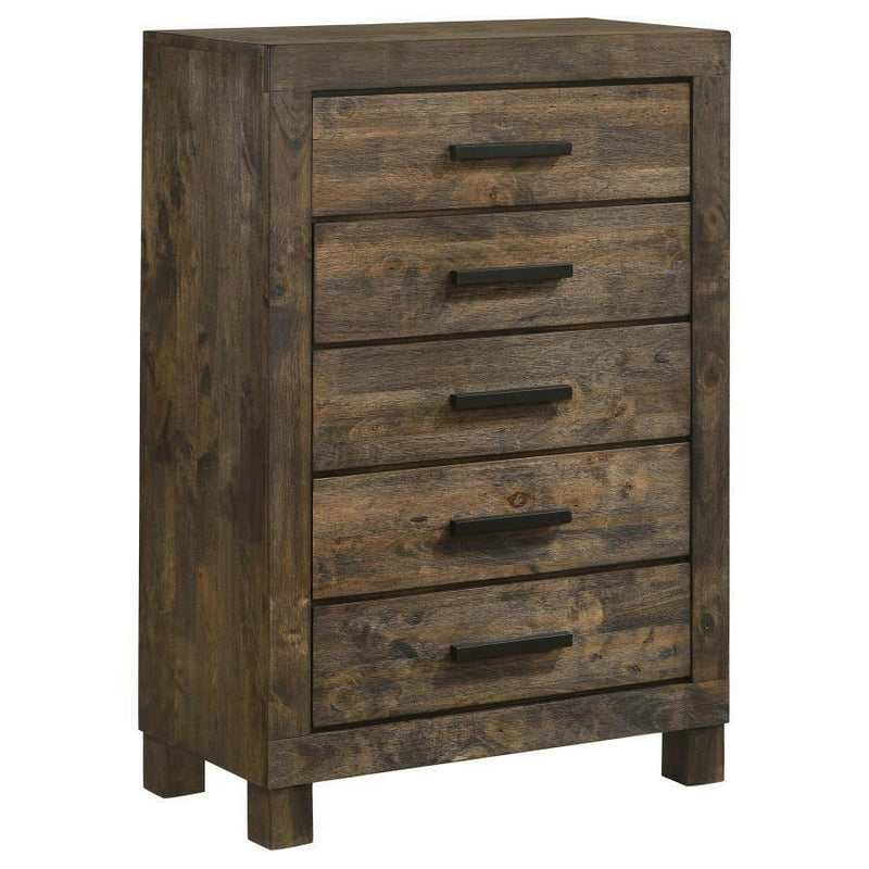 Woodmont - 5-Drawer Chest - Rustic Golden Brown.