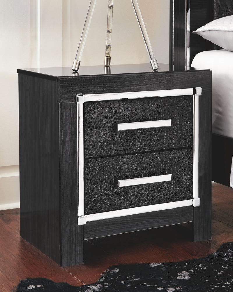 Kaydell - Black - Two Drawer Night Stand