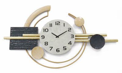 45x26 Metal Wall Clock - Pearl Silver.