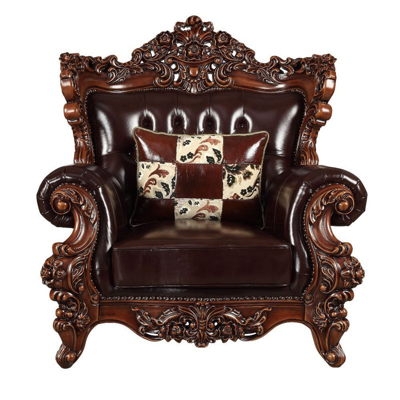 Forsythia - Chair - Espresso Top Grain Leather Match & Walnut - Grand Furniture GA