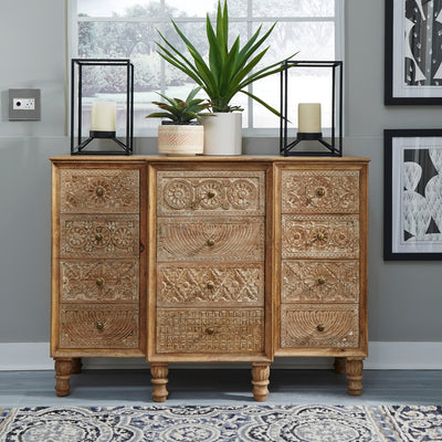 Montrose - 12 Drawer Accent Cabinet - Light Brown.