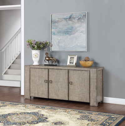 Malcolm - Three Door Credenza - Valley Forge Weathered Gray
