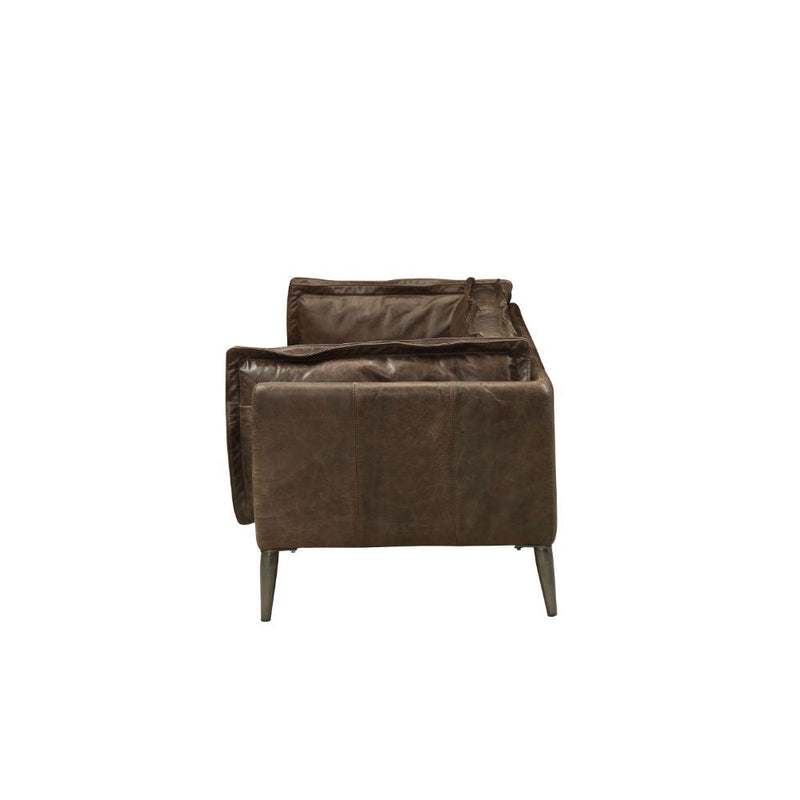 Porchester - Loveseat - Distress Chocolate Top Grain Leather - Grand Furniture GA