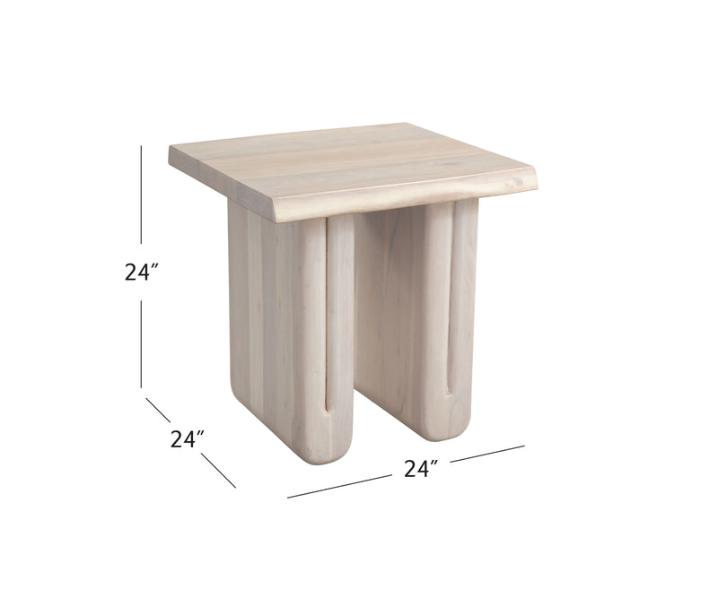 Nadia - Wood End Table - White