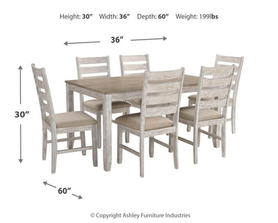 Skempton - White - Dining Room Table Set (Set of 7) - Grand Furniture GA