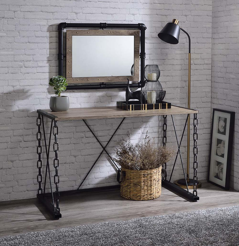 Jodie - Console Table - Rustic Oak & Antique Black Finish - Grand Furniture GA