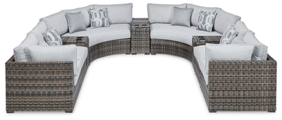 Harbor Court - Gray - 9-Piece Outdoor Sectional.