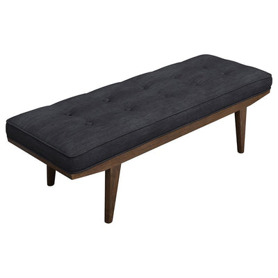 Wilson - Upholstered Tufted Bench - Taupe and Natural.