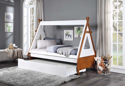 Loreen - Twin Bed - Oak & White Finish - Grand Furniture GA