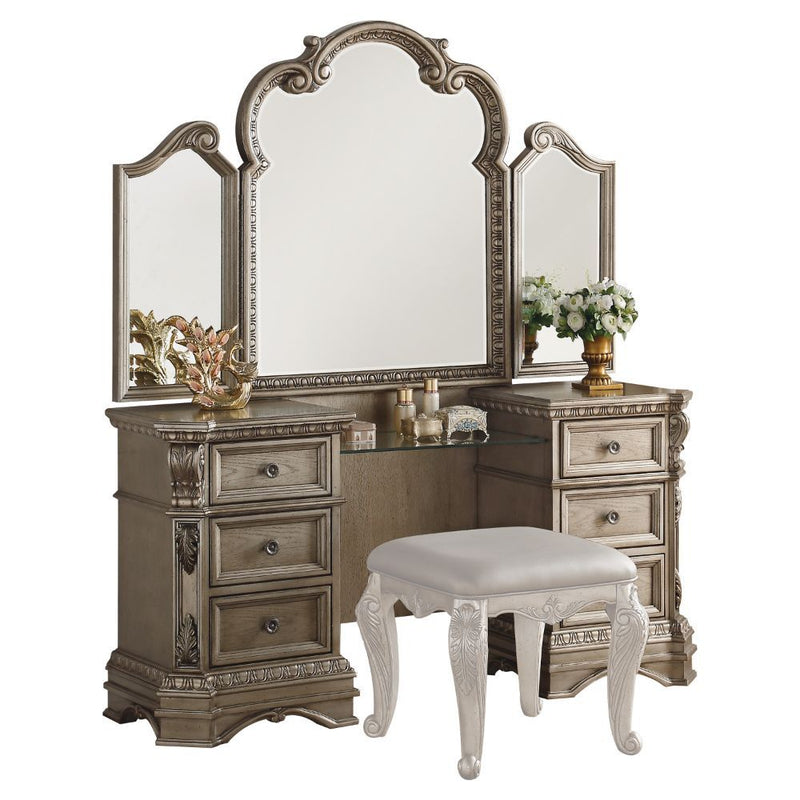 Northville - Vanity Desk - Antique Silver - Grand Furniture GA