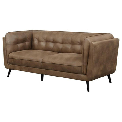 Thatcher - Upholstered Button Tufted Sofa - Brown - Grand Furniture GA