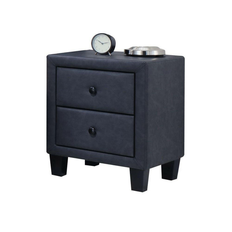 Saveria - Nightstand - 2-Tone Gray PU - Grand Furniture GA