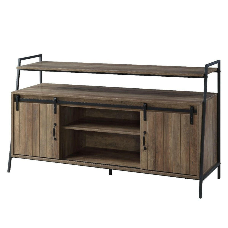 Rashawn TV Stand - Rustic Oak & Black Finish - Grand Furniture GA