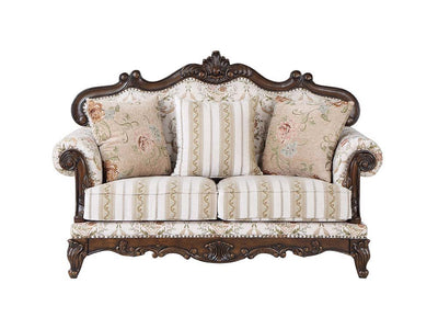 Nayla - Loveseat - Pattern Fabric & Walnut Finish - Grand Furniture GA