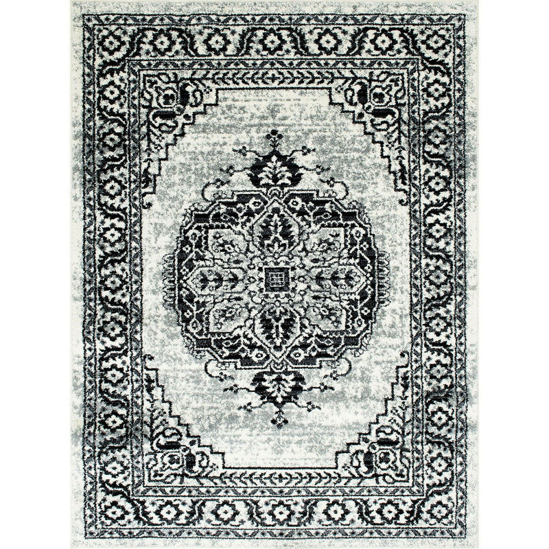 Serang - Area Rug - Gray / Black Fabric - Grand Furniture GA