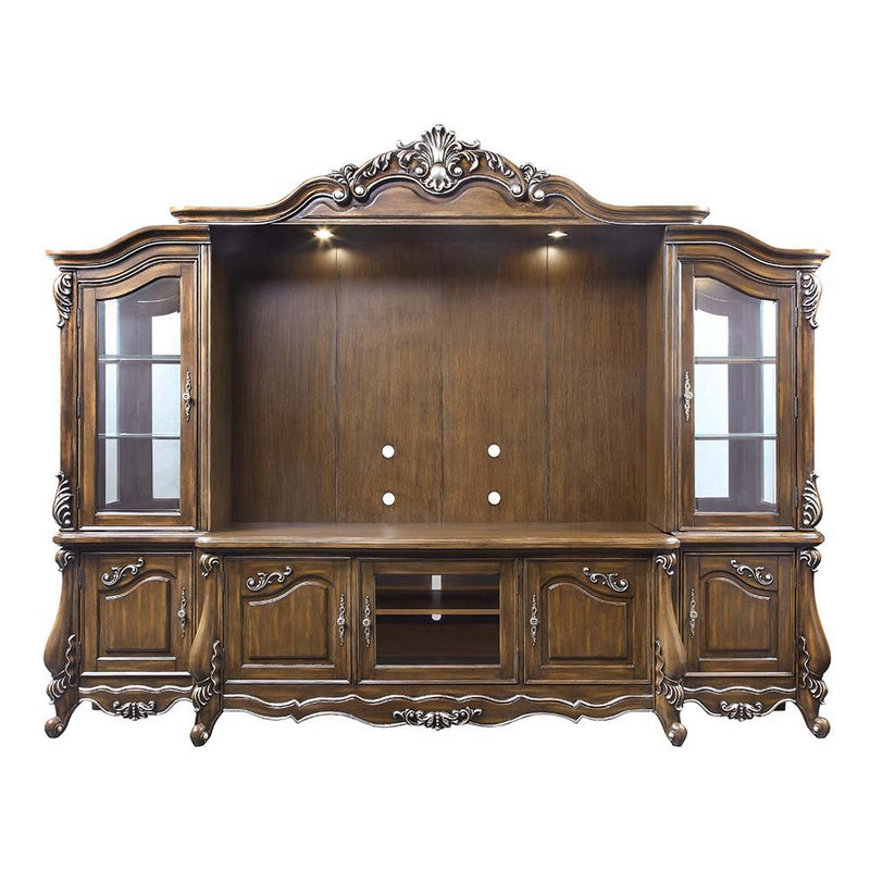 Latisha - Entertainment Center - Antique Oak Finish - Grand Furniture GA