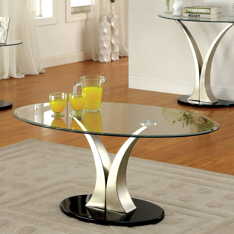 Valo - Coffee Table - Satin Plated / Black - Grand Furniture GA