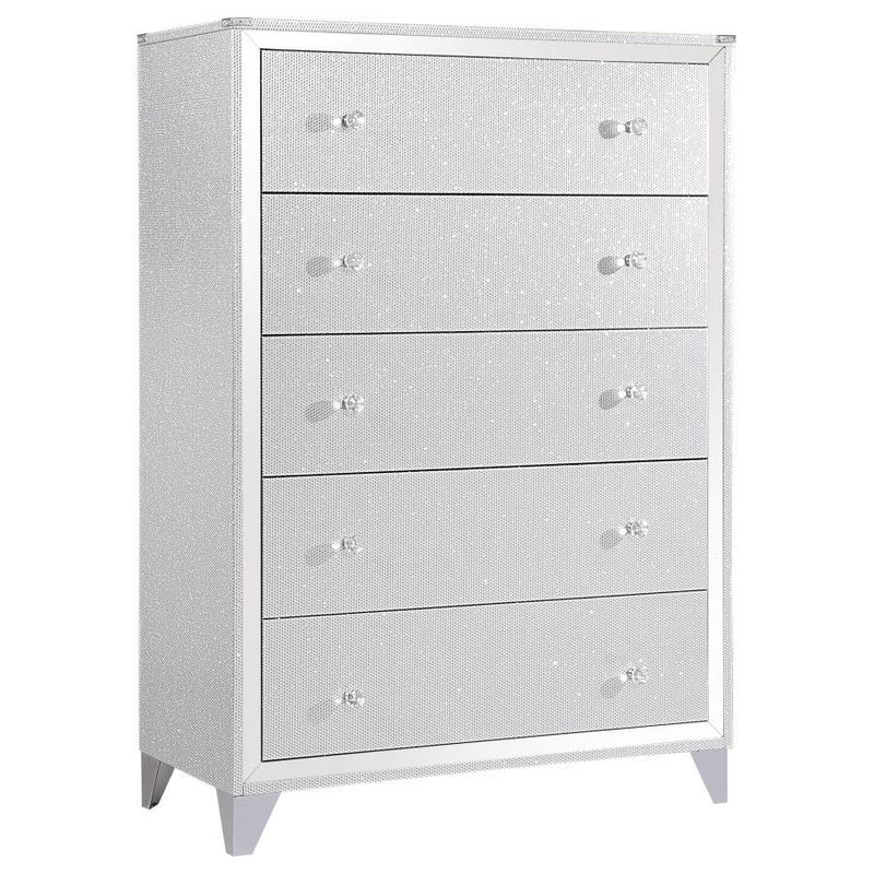 Larue - 5-Drawer Chest - Silver