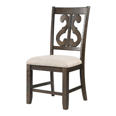 Stone - Wooden Swirl Back Side Chair (Set of 2) - Chair Sets - Grand Furniture GA