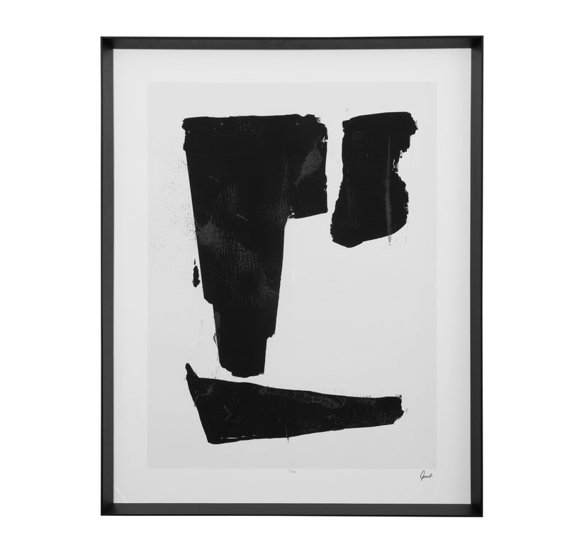 Triple Block Print I - Framed Art - Black