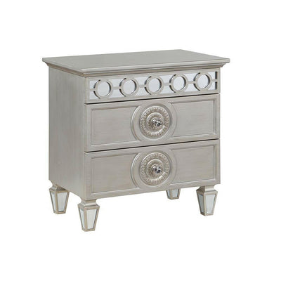 Varian - Nightstand - Silver & Mirrored Finish - Grand Furniture GA