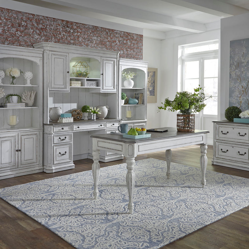 Magnolia Manor - Credenza & Hutch - White & Brown