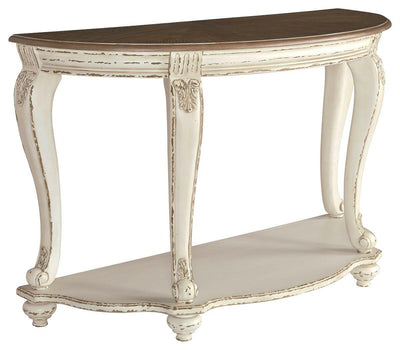 Realyn - White / Brown - Sofa Table.