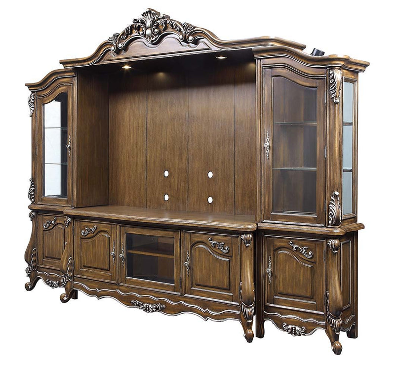 Latisha - Entertainment Center - Antique Oak Finish - Grand Furniture GA