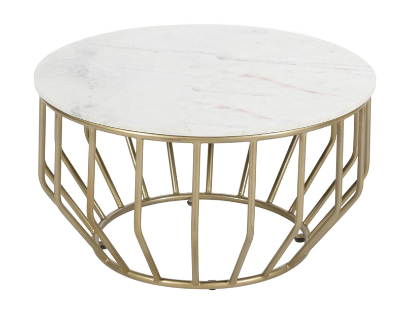 Luna - Round Cocktail Table - White / gold