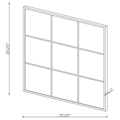 Quetzal - Square Window Pane Wall Mirror - Black - Grand Furniture GA