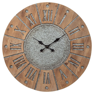 Payson - Antique Gray / Natural - Wall Clock.