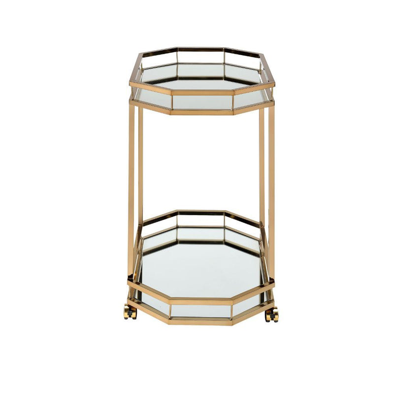 Lacole - Serving Cart - Champagne & Mirror - Grand Furniture GA