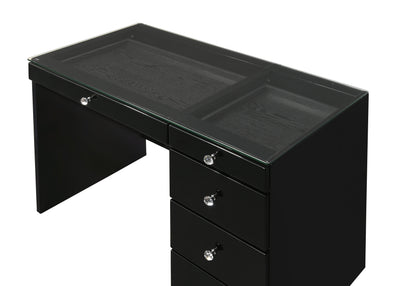 Morgan - Vanity Desk, Mirror - Black - Grand Furniture GA