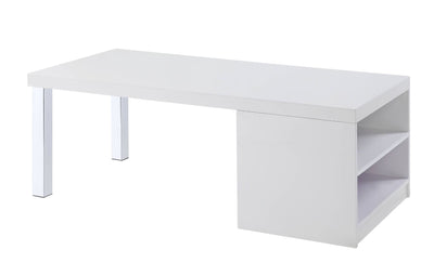 Harta - Coffee Table - White High Gloss & Chrome - Grand Furniture GA